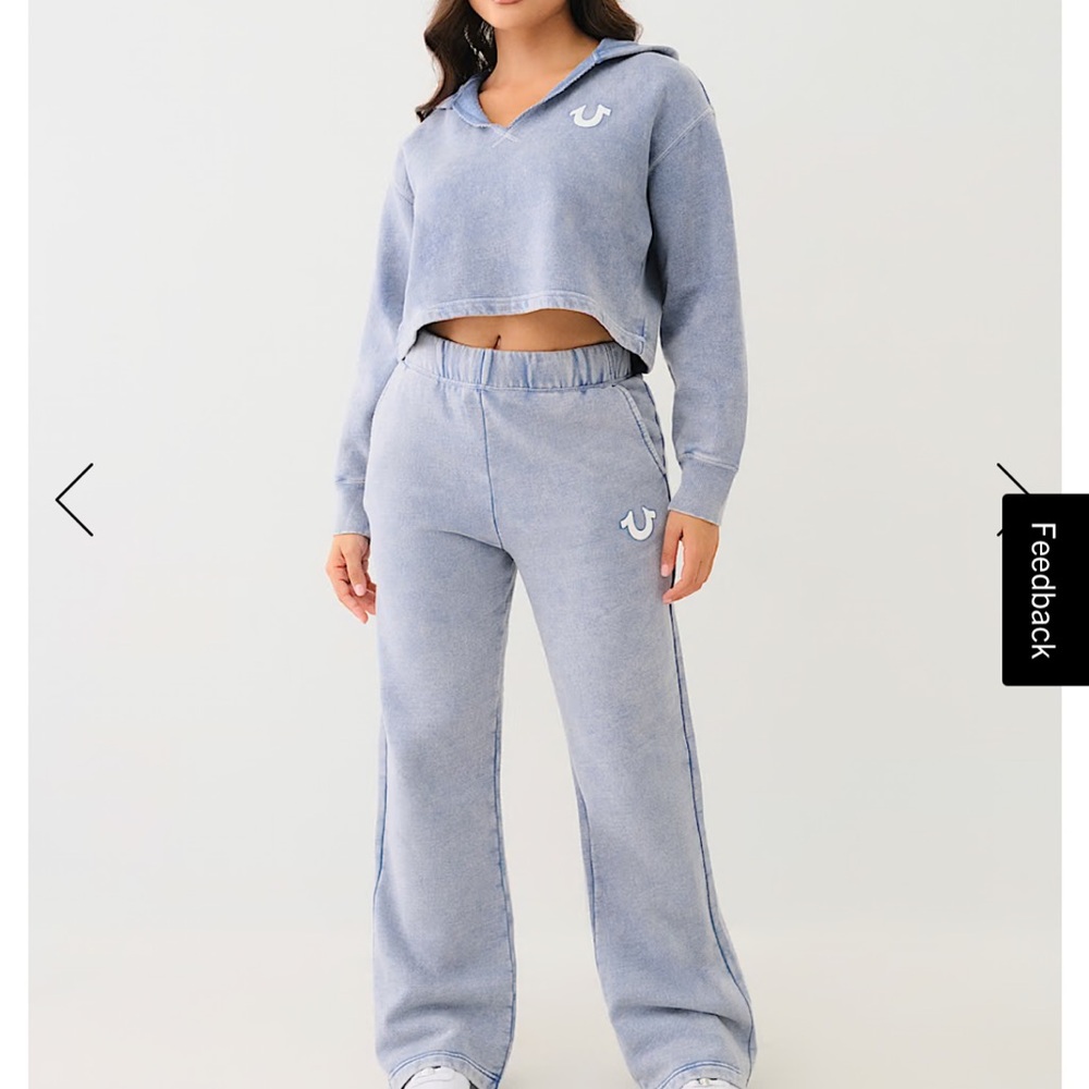 Excellent use condition True Religion Blue Hoodie and Sweatpants Set